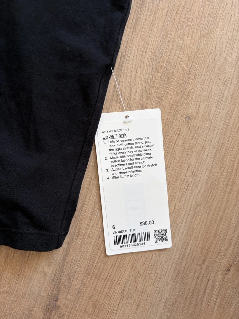 NWT Lululemon Love Black Racerback Tank Top Size 6 - Picture 2 of 3